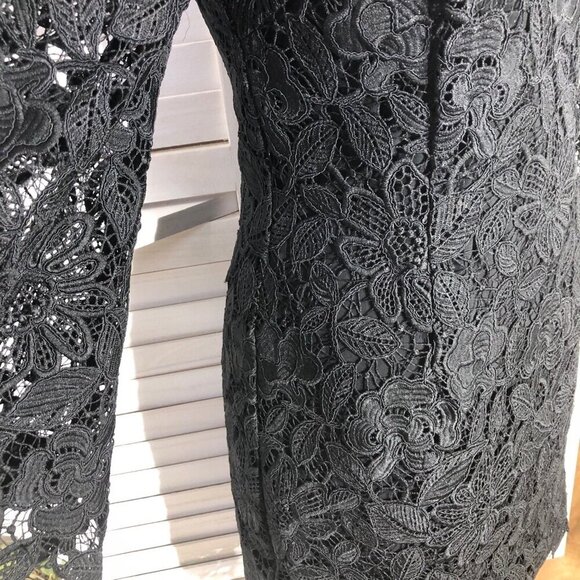 Free People Black Floral Lace Off Shoulder Dress Size 6 - Picture 11 of 13